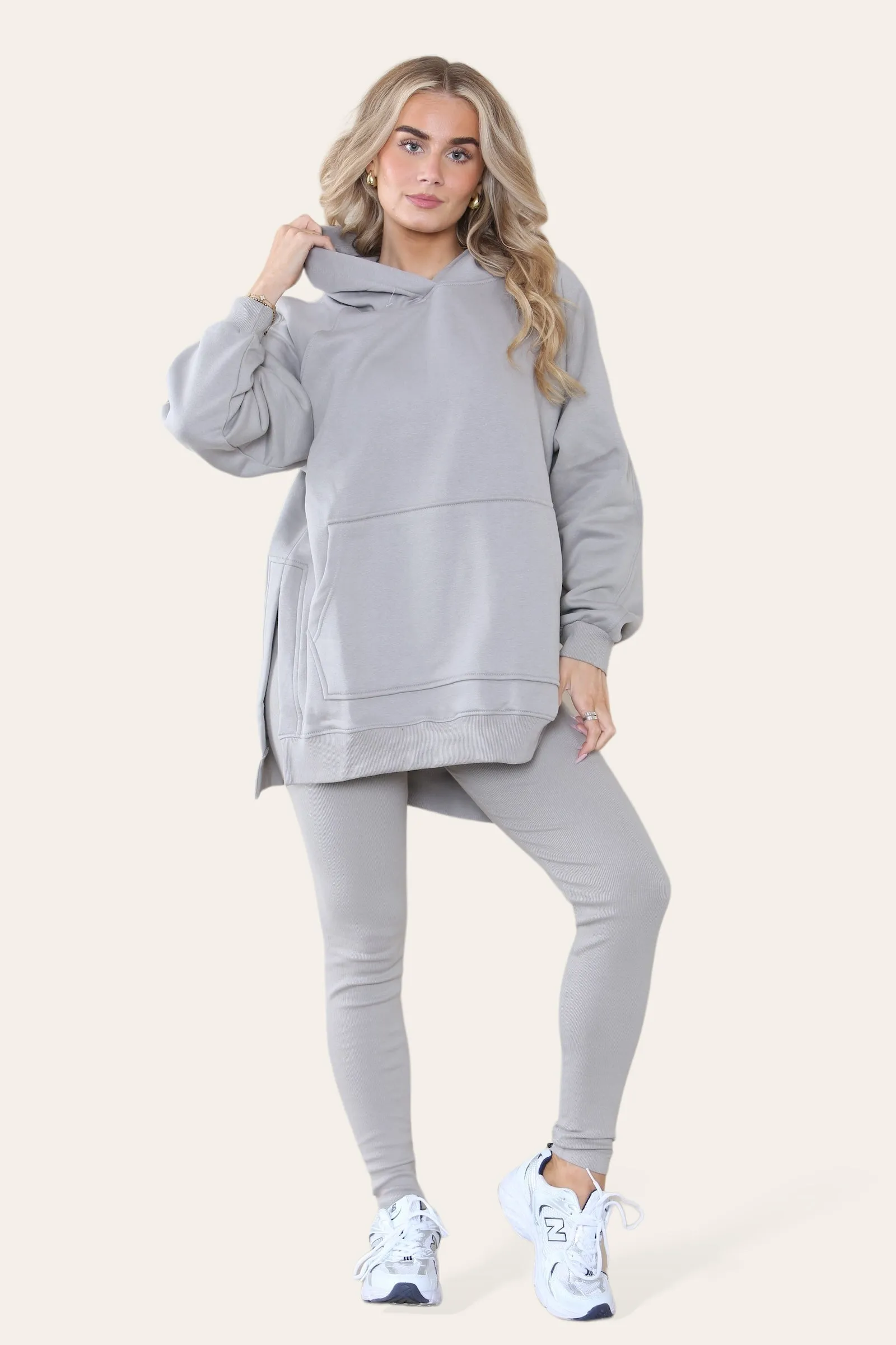 Oversized Split Sides Hoodie & Ribbed Leggings Co-ord - Shelly sold by Storm Desire