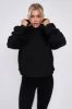 Black Ribbed Leggings & Ruched Sleeve Hoodie Set - Ellie sold by Storm Desire