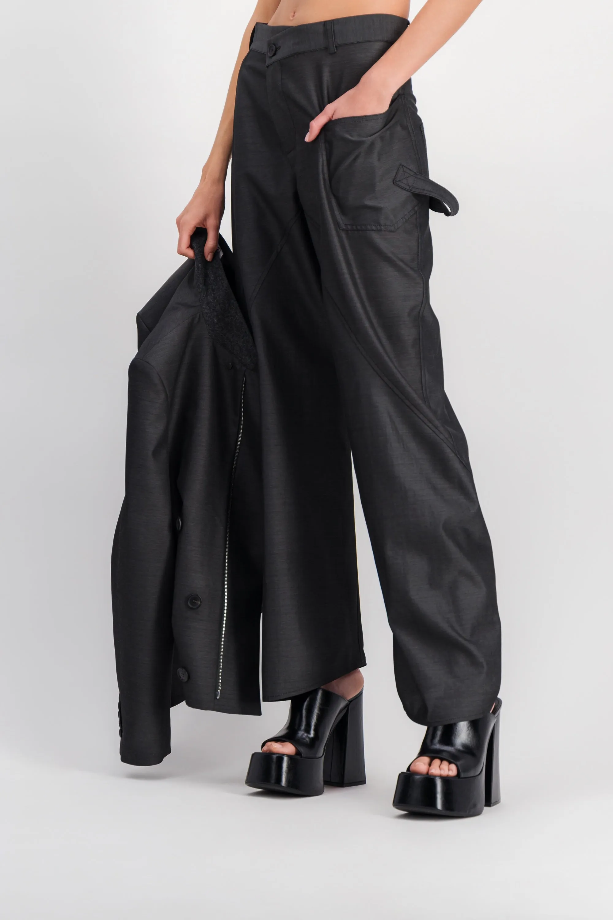 Loose wide leg tailoring pants sold by Renaisa product image thumbnail 2