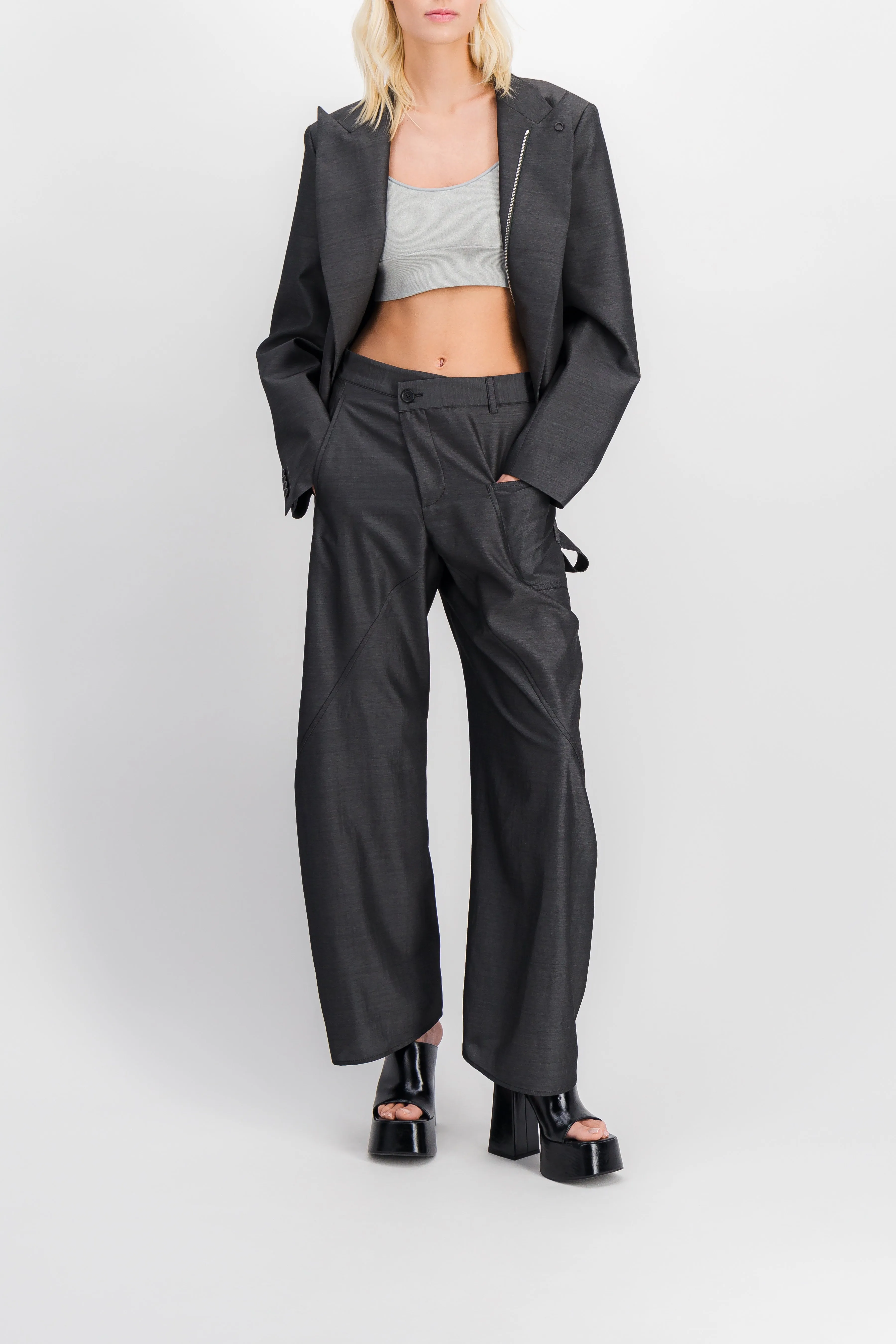 Loose wide leg tailoring pants sold by Renaisa product image thumbnail 4