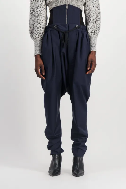 Sarouel pants with integrated corset sold by Renaisa