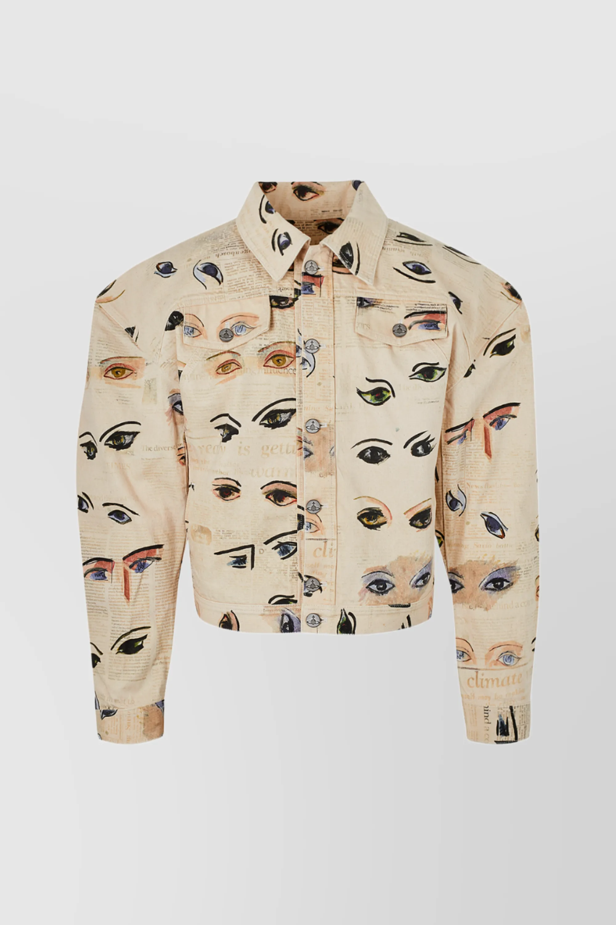 Printed denim boxer jacket sold by Renaisa product image thumbnail 3