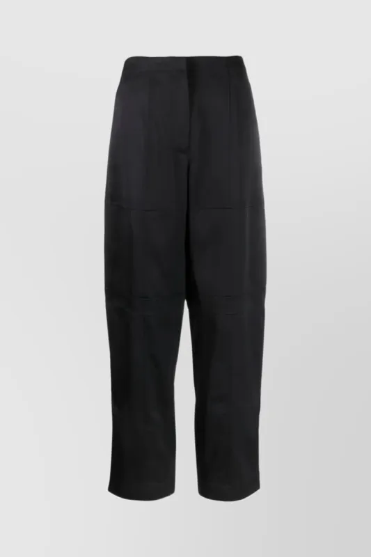 Loose silk-viscose straight leg pants sold by Renaisa