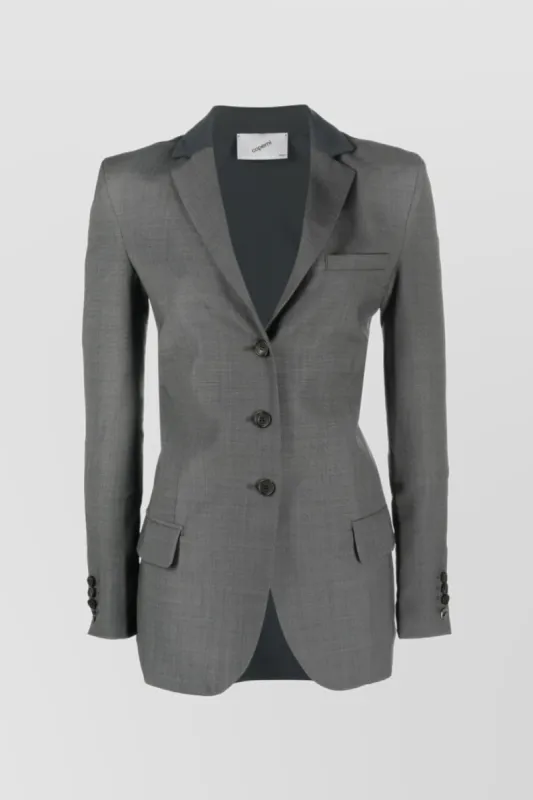 Slim-fitting hybrid tailored jacket sold by Renaisa