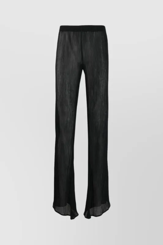 Black loose straight leg linen pants sold by Renaisa