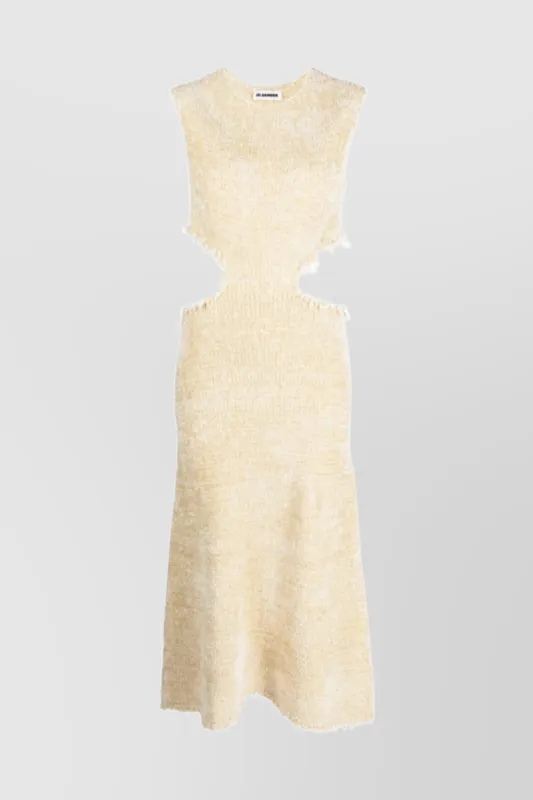 Sleeveless cut-out bouclé midi dress sold by Renaisa