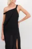 Asymmetric draped maxi dress sold by Renaisa