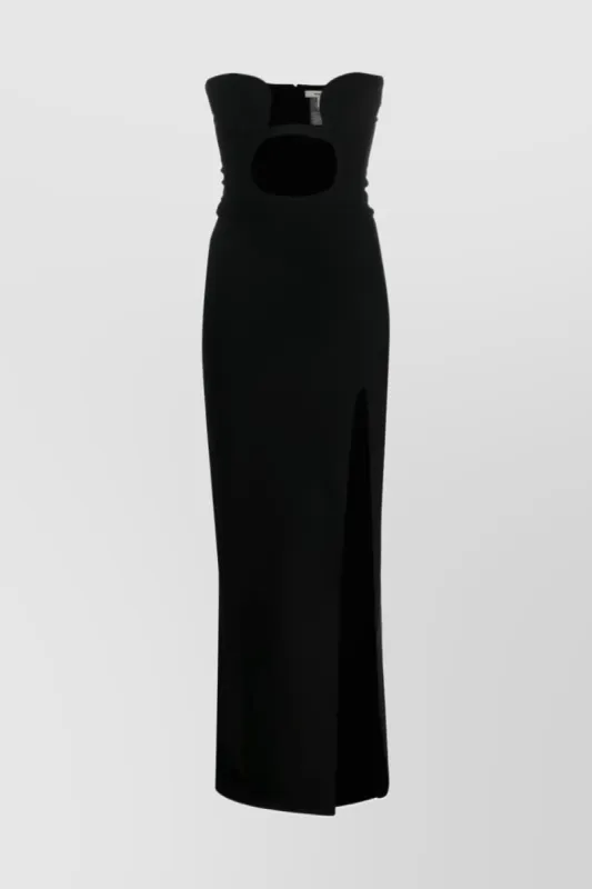 Bodycon bustier maxi dress with volute padded bra sold by Renaisa