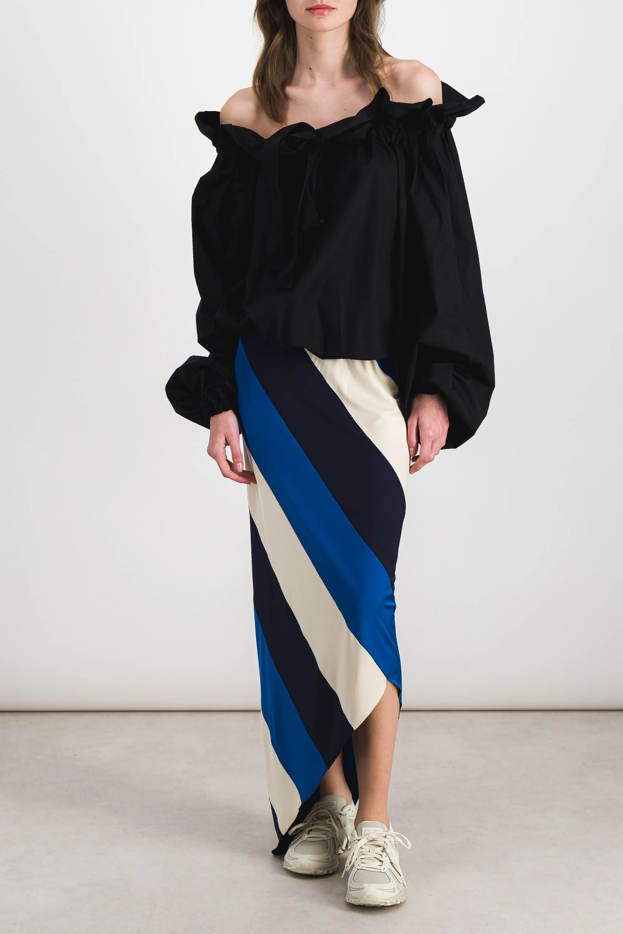 Spiral fluid jersey midi skirt sold by Renaisa product image thumbnail 2