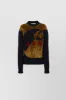Round neck wool sweater with Carhartt print sold by Renaisa