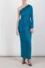 One shoulder draped recycled jersey maxi dress sold by Renaisa