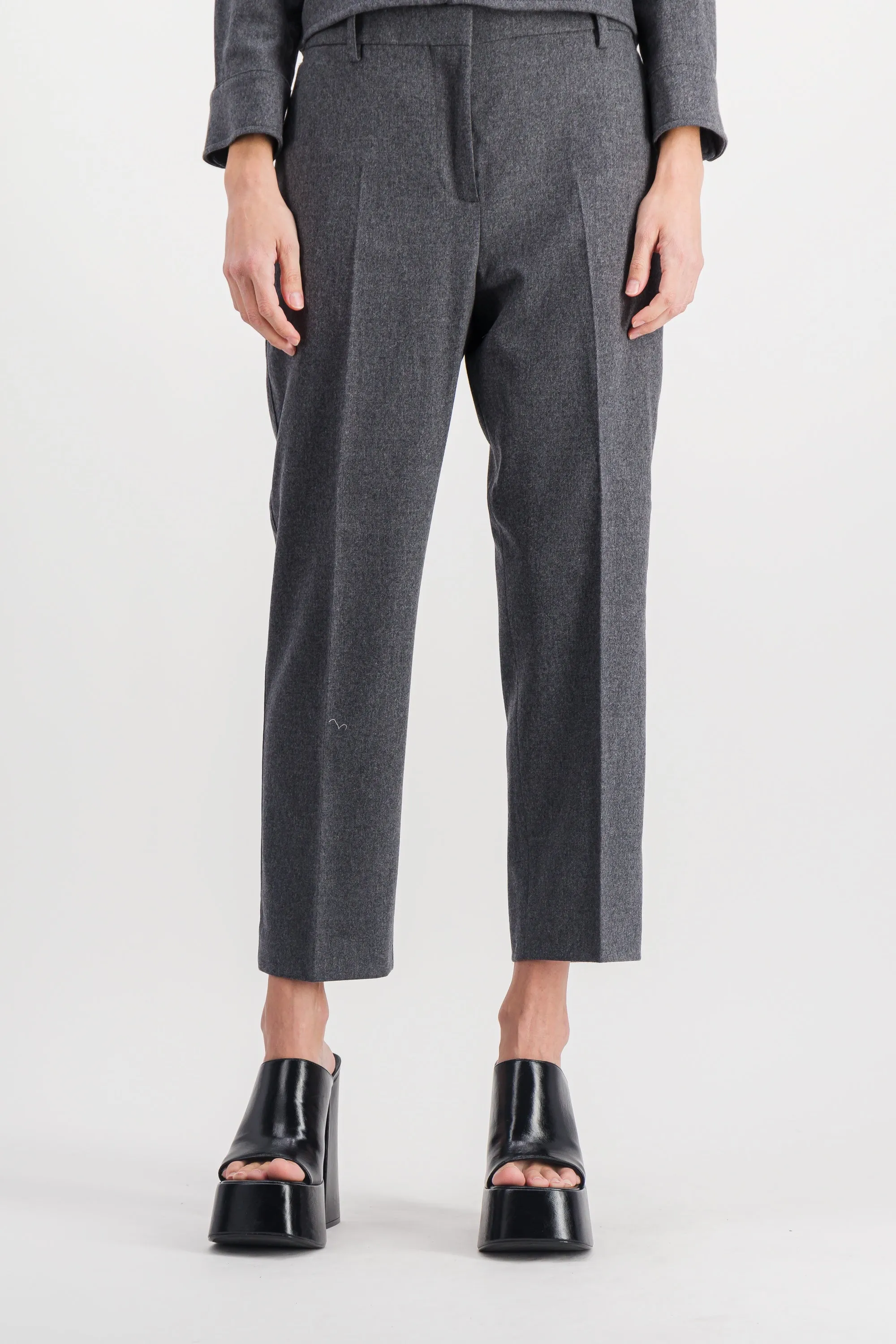 Cropped straight cigarette line pants sold by Renaisa