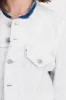 Cropped white denim jacket sold by Renaisa