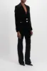 Black velvet straight leg tailoring pants sold by Renaisa