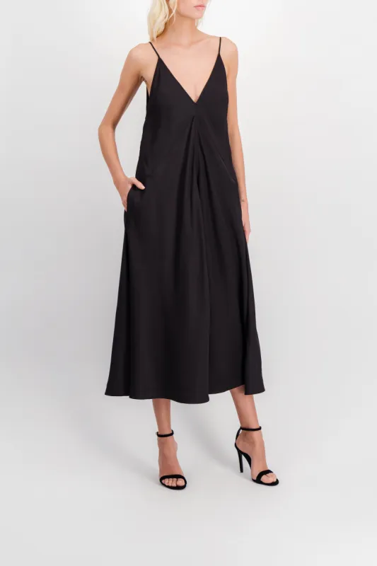 Fluide viscose twill midi slip dress sold by Renaisa
