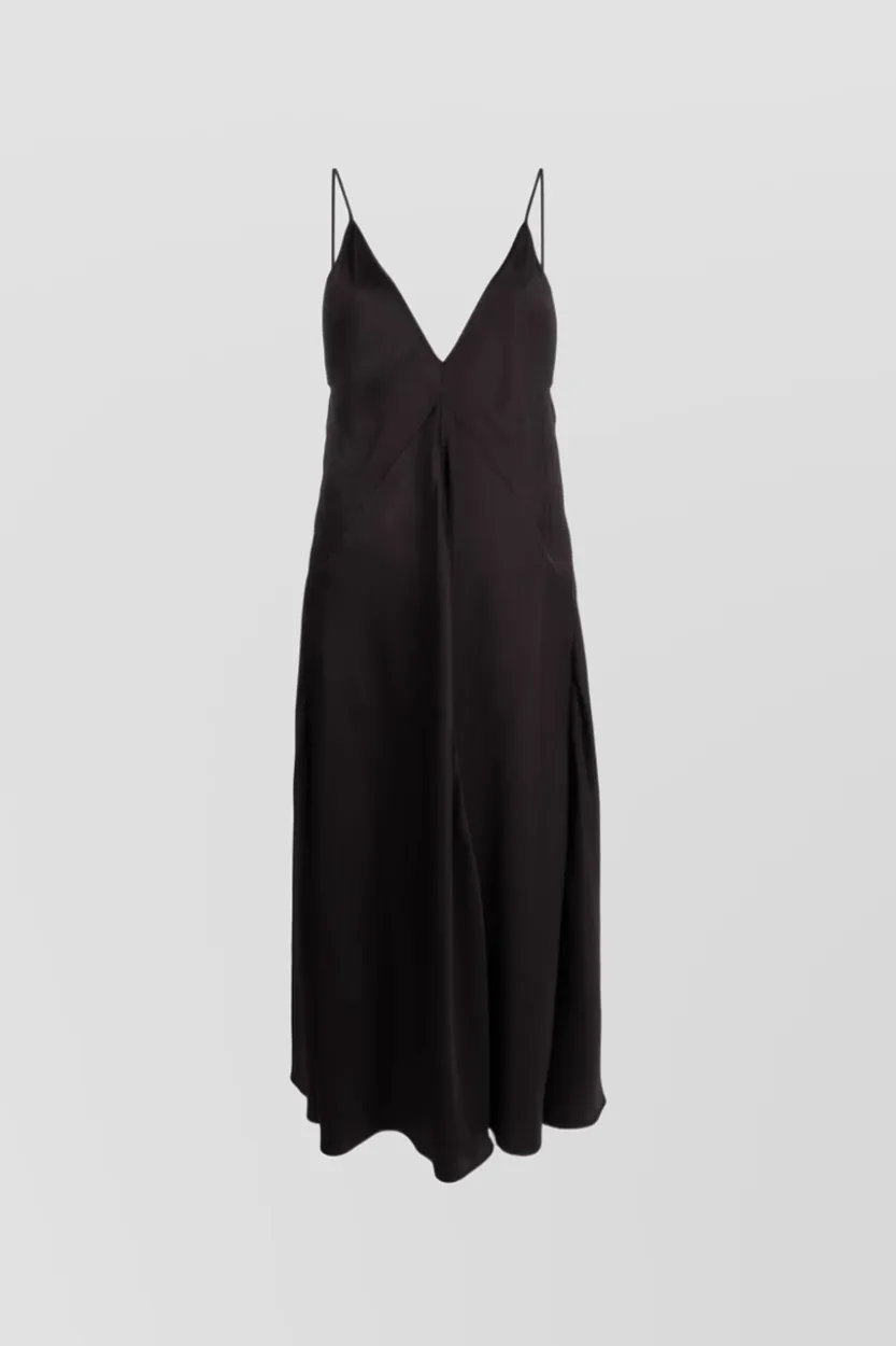 Fluide viscose twill midi slip dress sold by Renaisa product image thumbnail 5