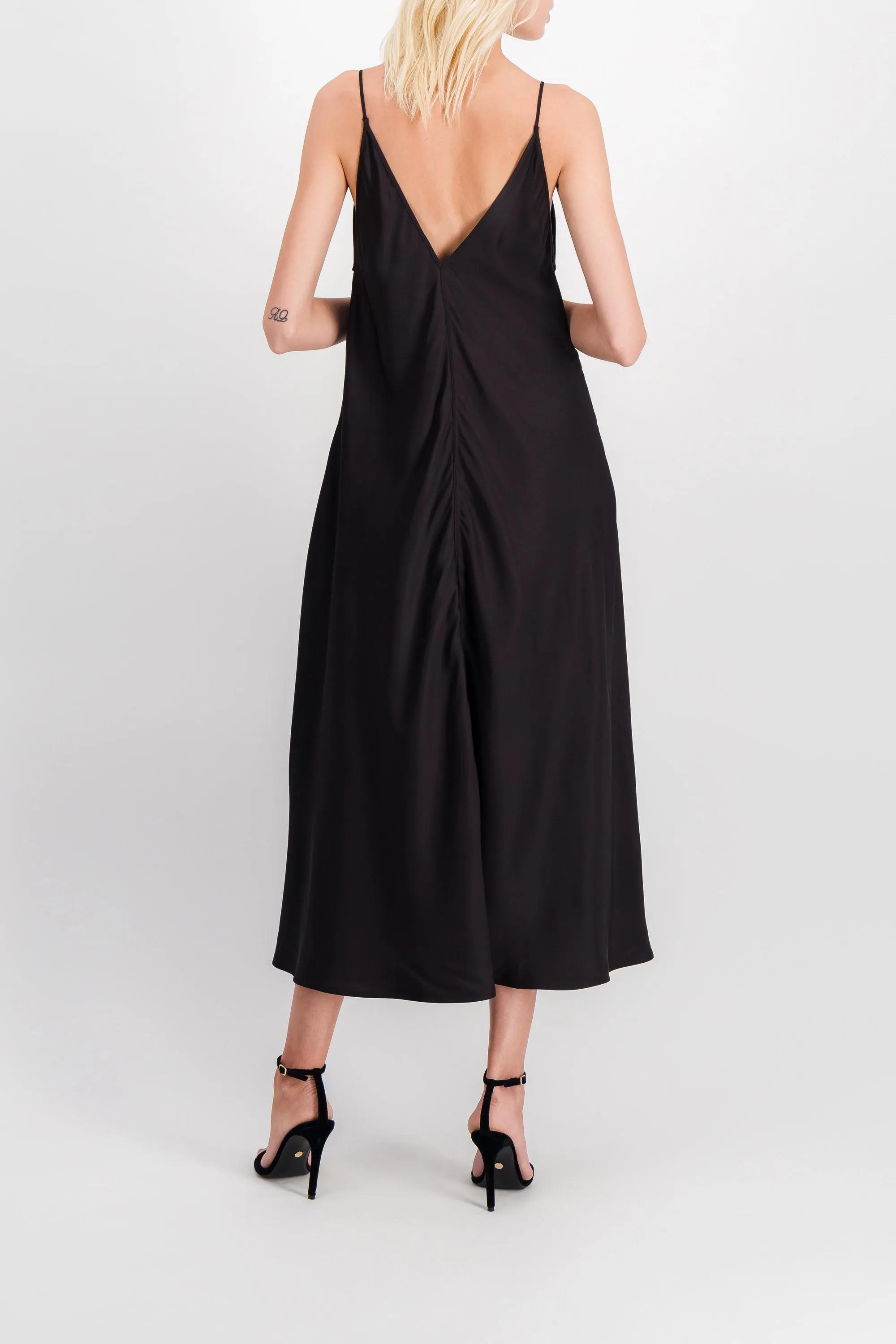 Fluide viscose twill midi slip dress sold by Renaisa product image thumbnail 2