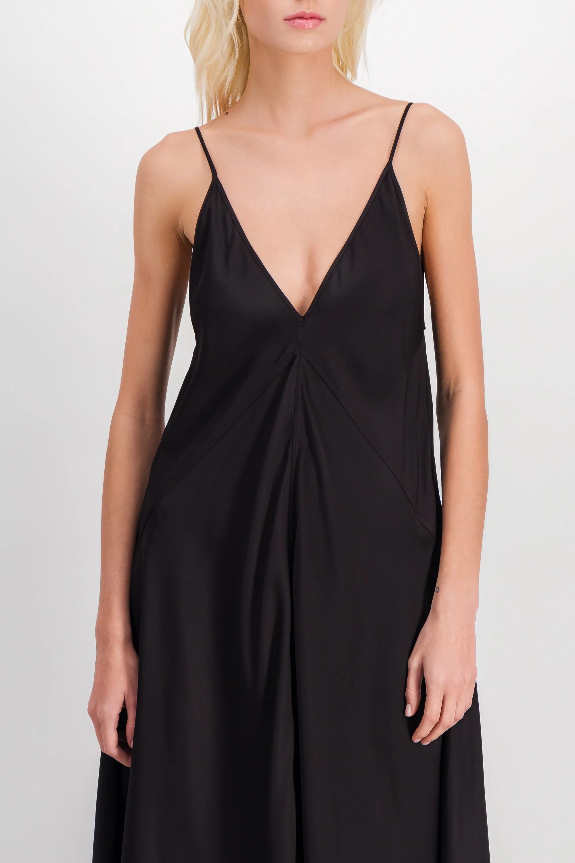 Fluide viscose twill midi slip dress sold by Renaisa product image thumbnail 3