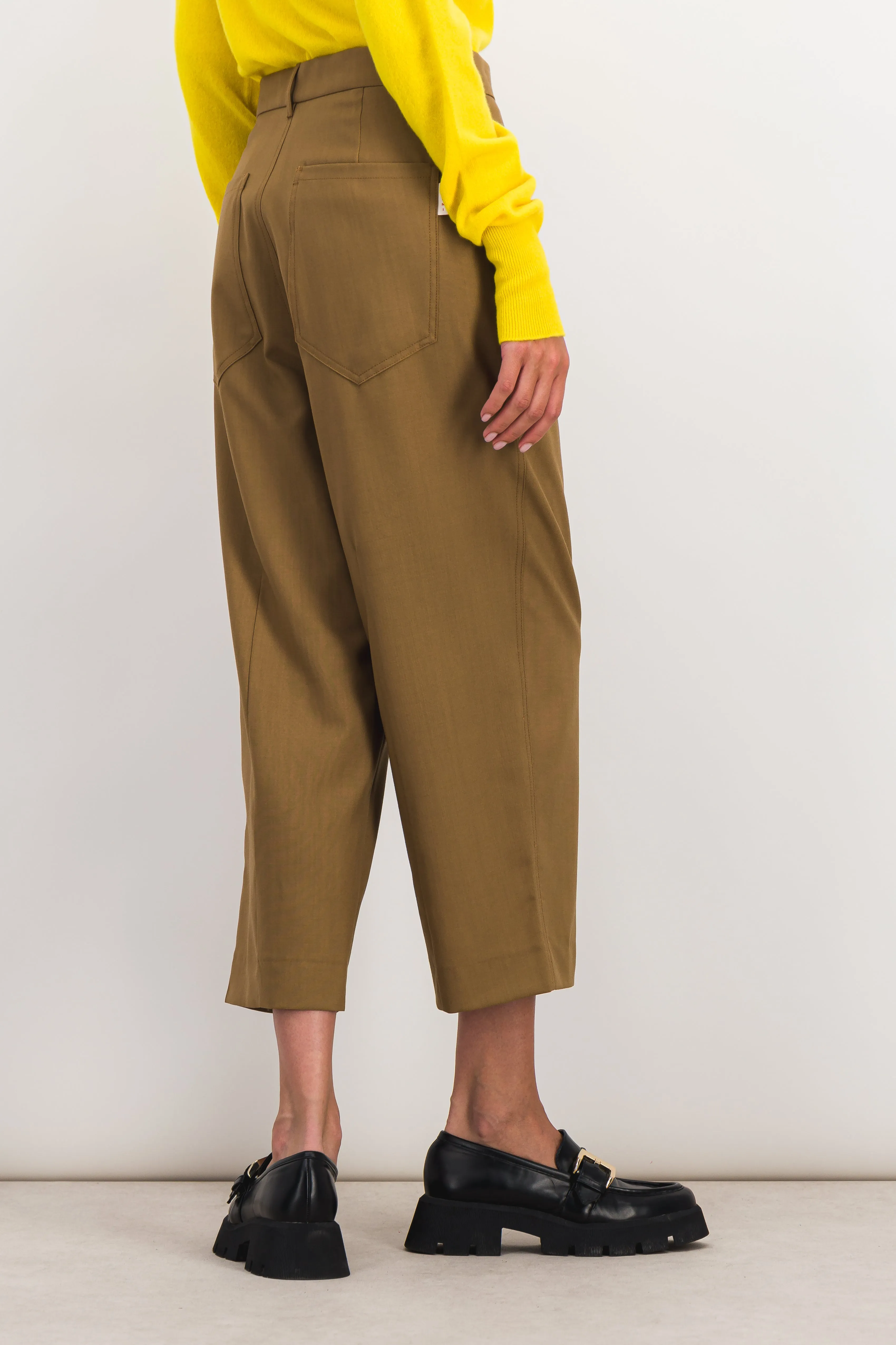 Cropped virgin wool boyfriend pants sold by Renaisa product image thumbnail 3