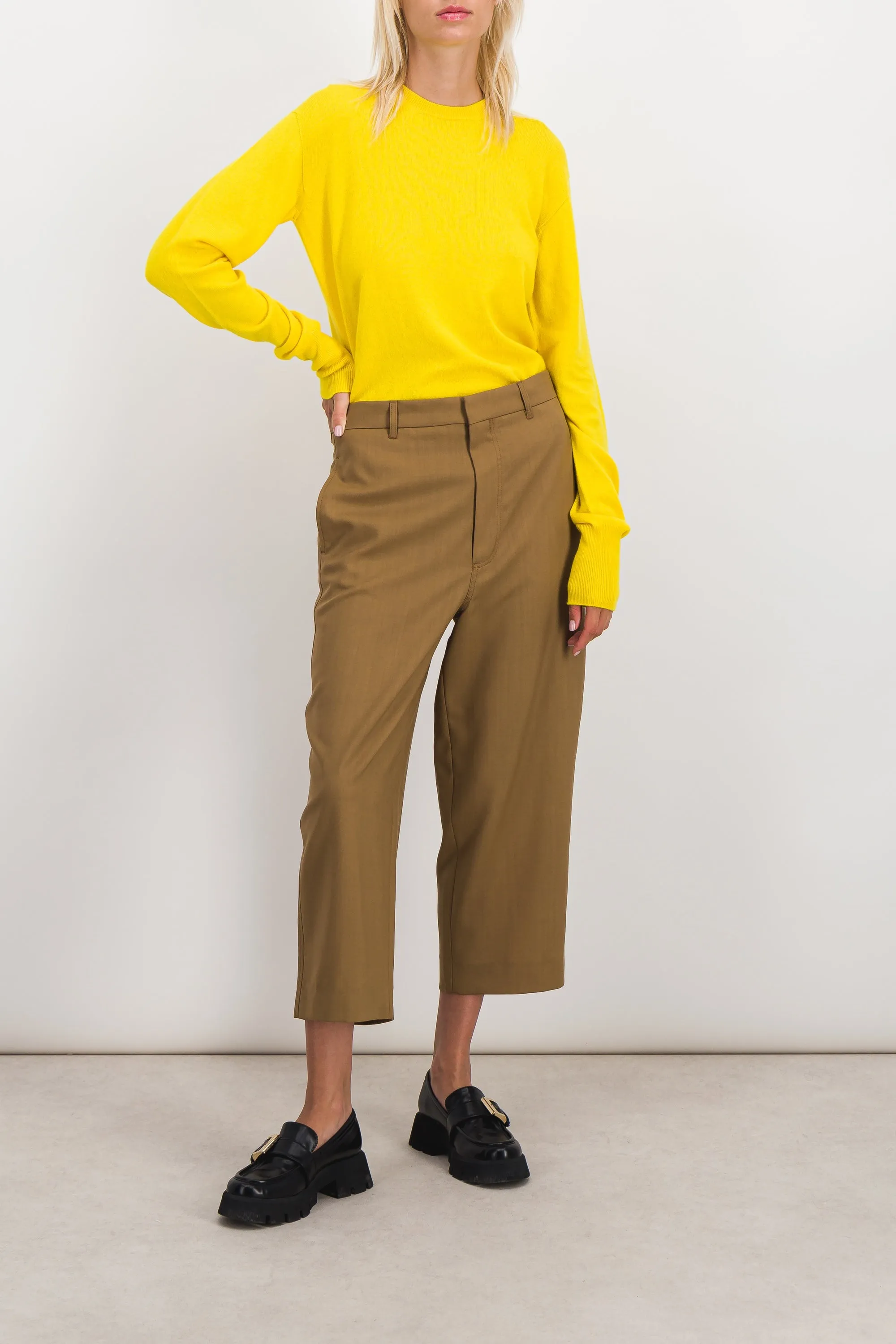 Cropped virgin wool boyfriend pants sold by Renaisa product image thumbnail 2