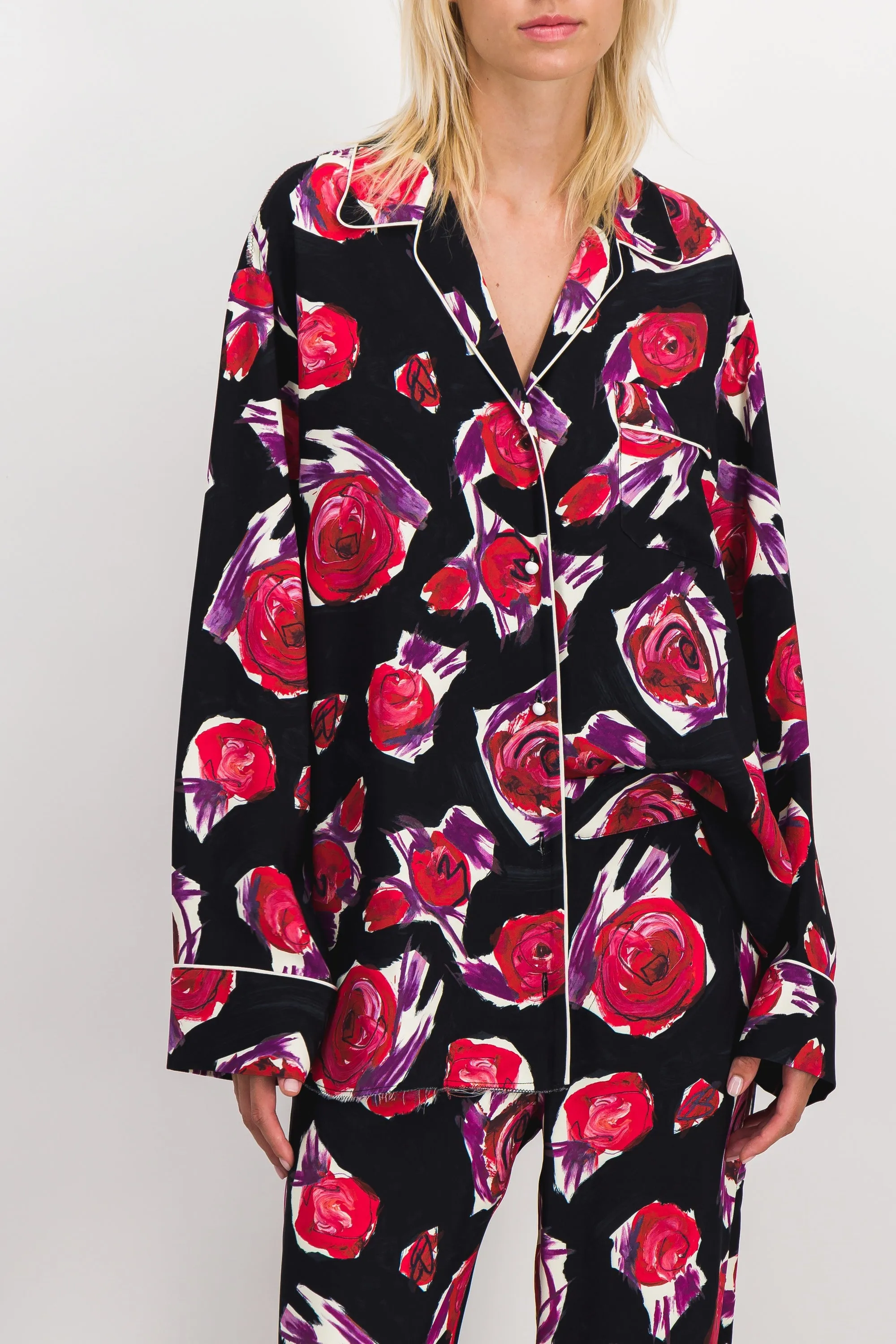 Oversized flower printed pyjama shirt sold by Renaisa