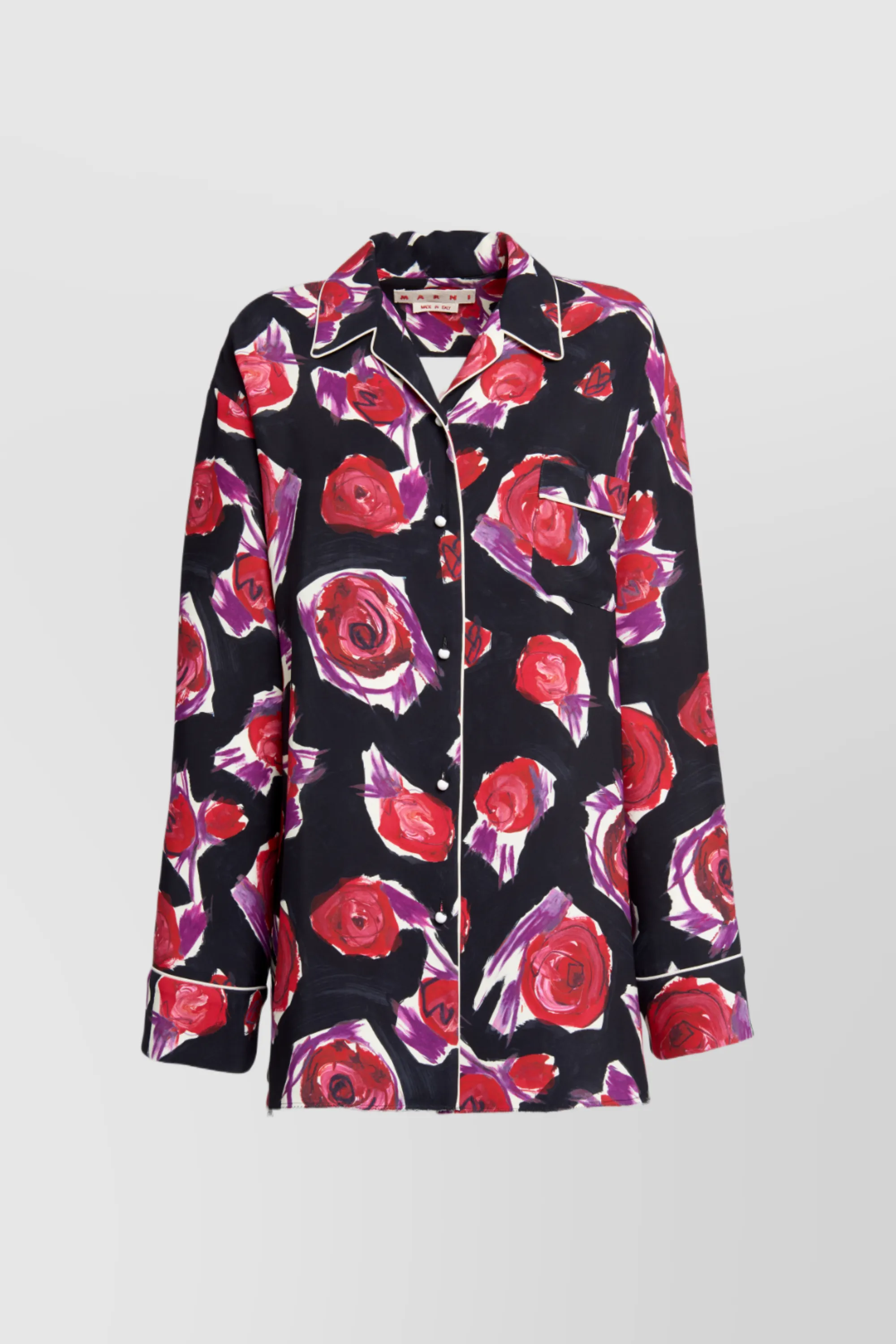 Oversized flower printed pyjama shirt sold by Renaisa product image thumbnail 5