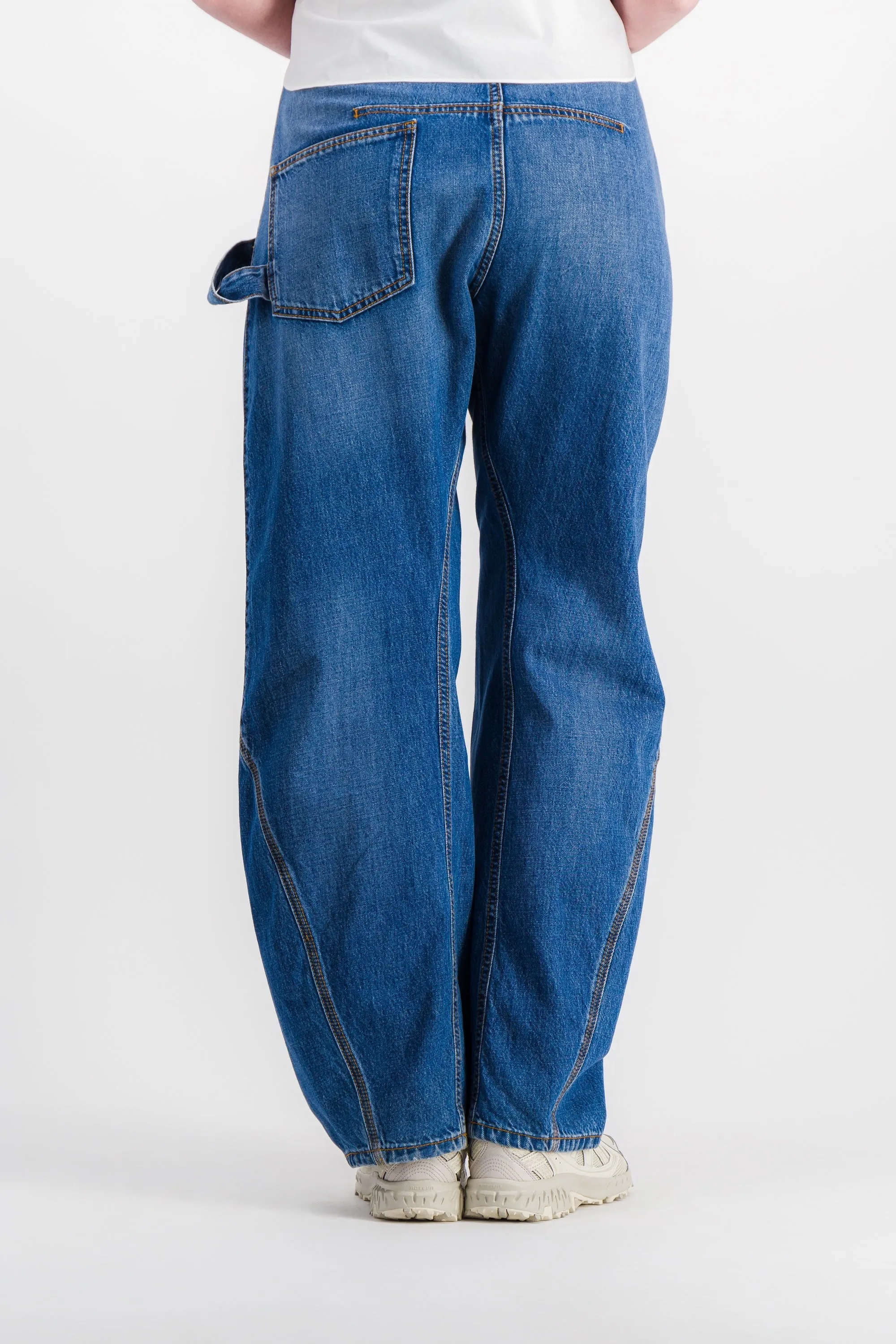 Light blue twisted workwear jeans sold by Renaisa product image thumbnail 4