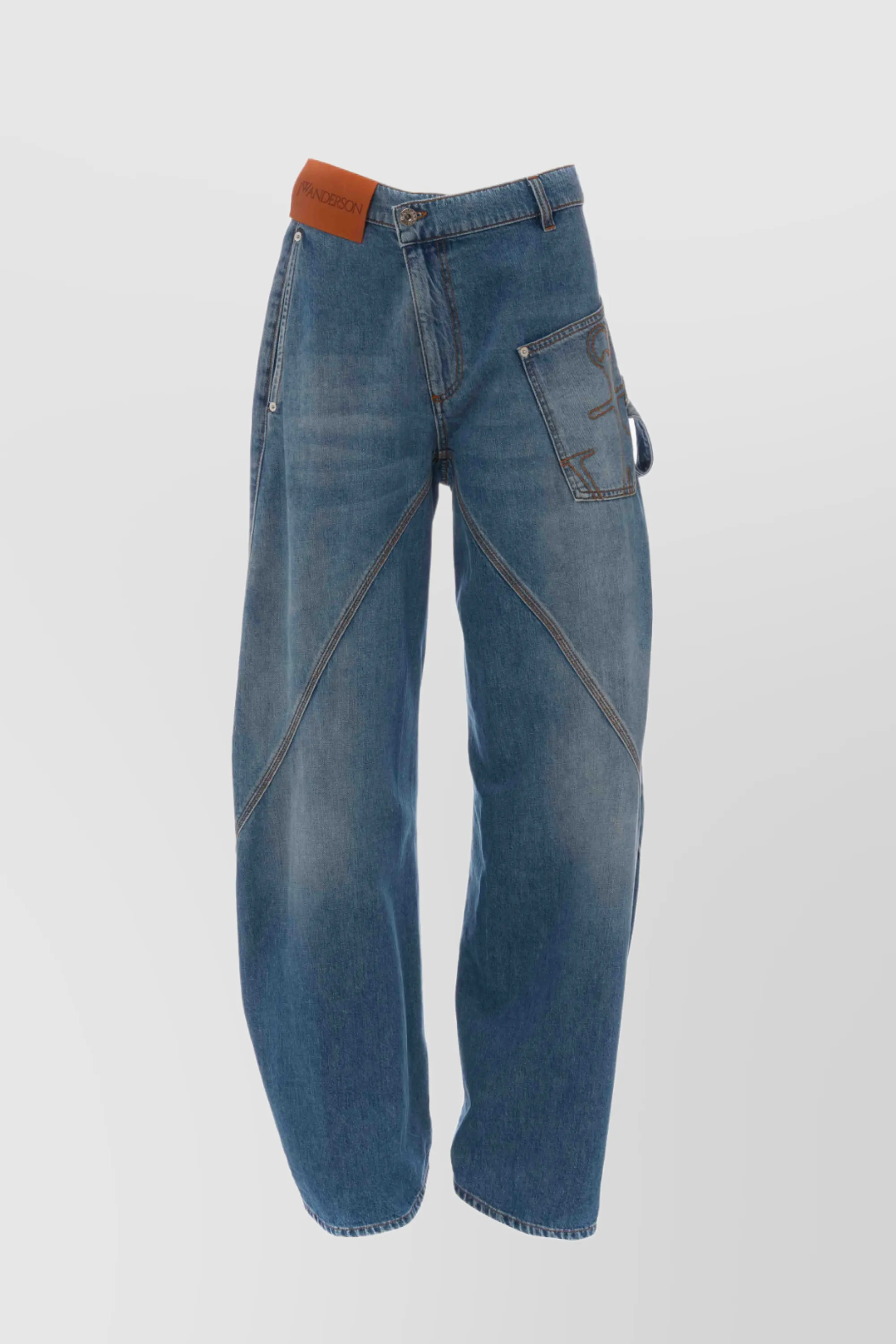 Light blue twisted workwear jeans sold by Renaisa product image thumbnail 5