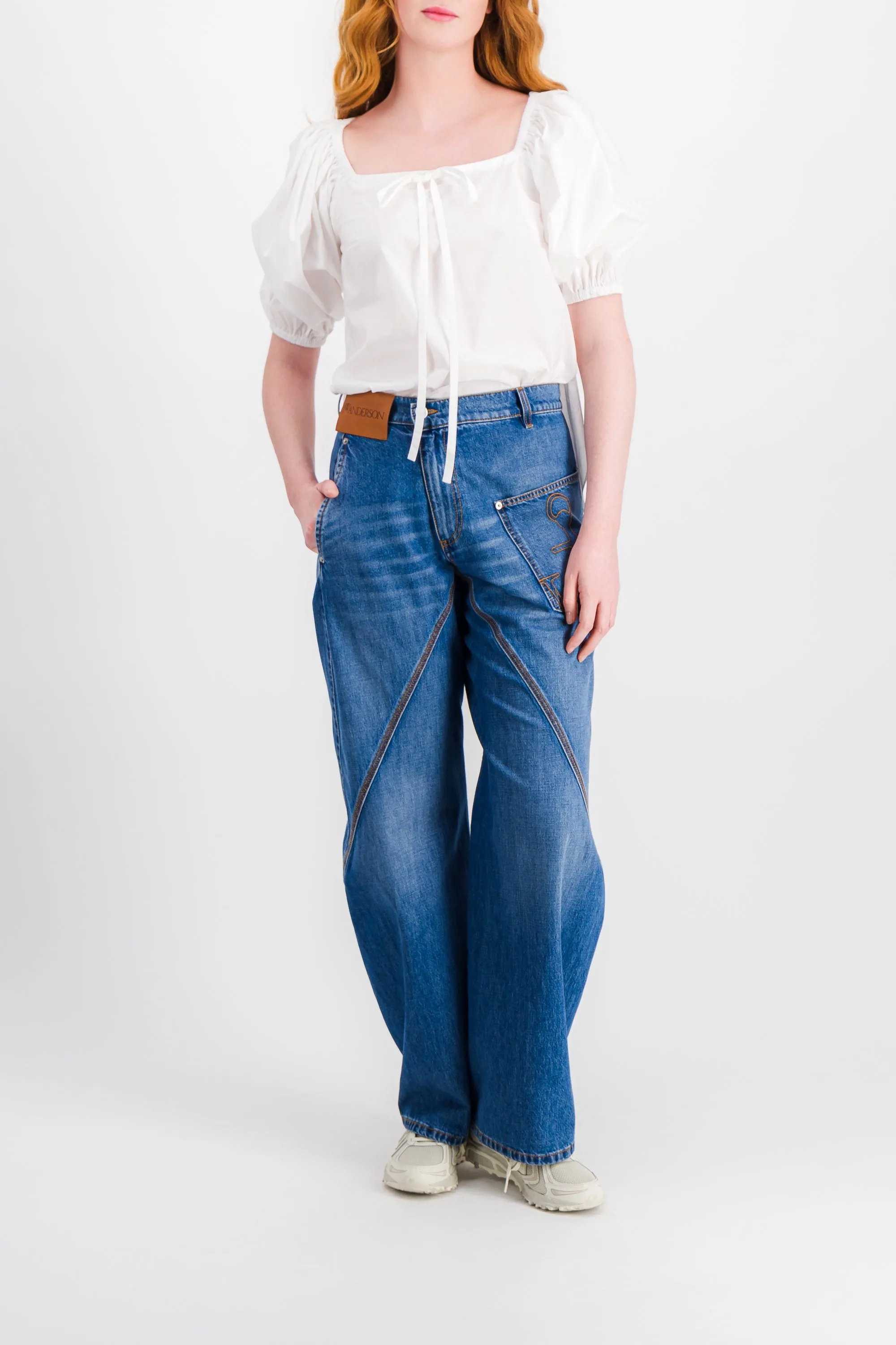 Light blue twisted workwear jeans sold by Renaisa product image thumbnail 2
