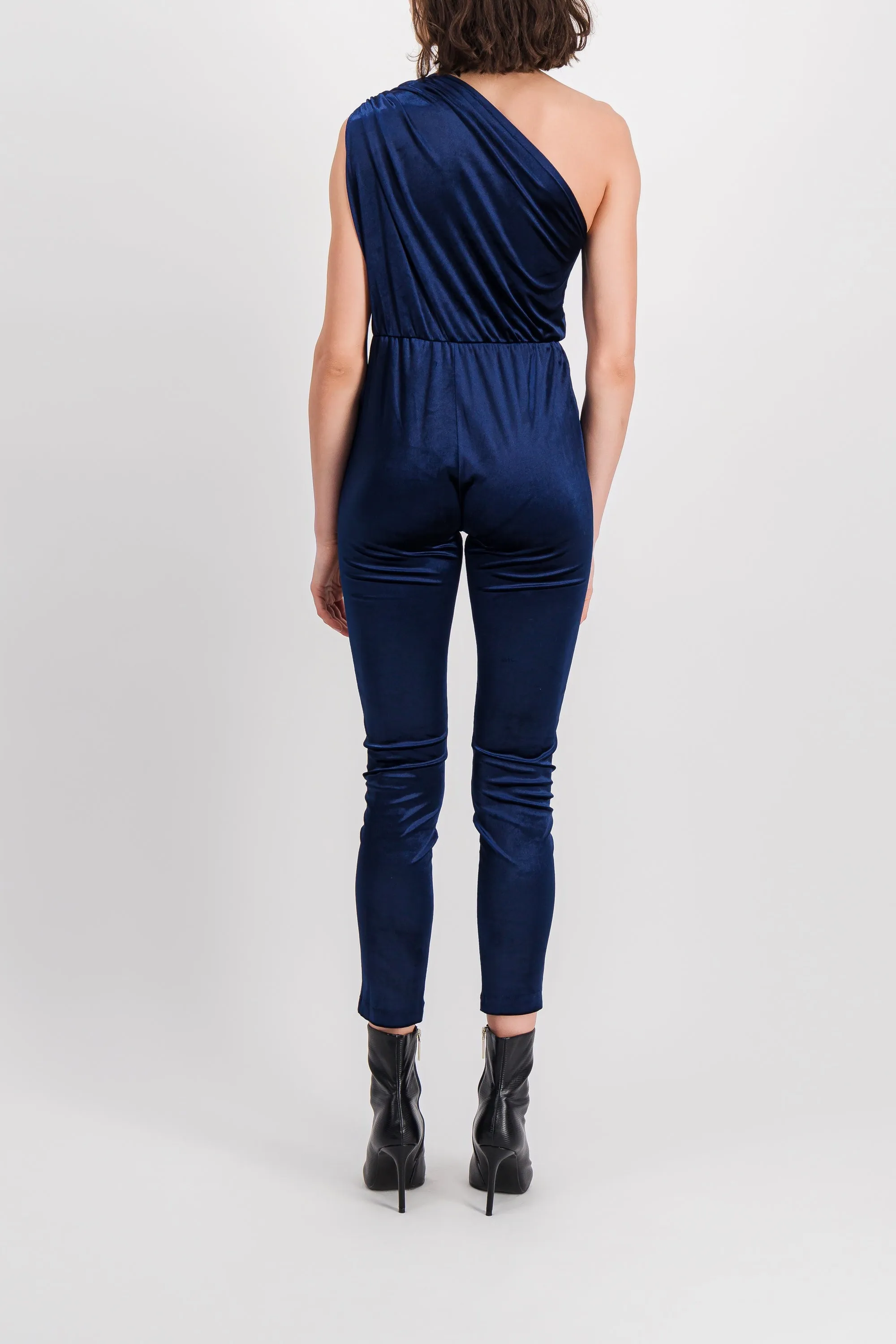 One shoulder bodycon velvet catsuit sold by Renaisa product image thumbnail 3