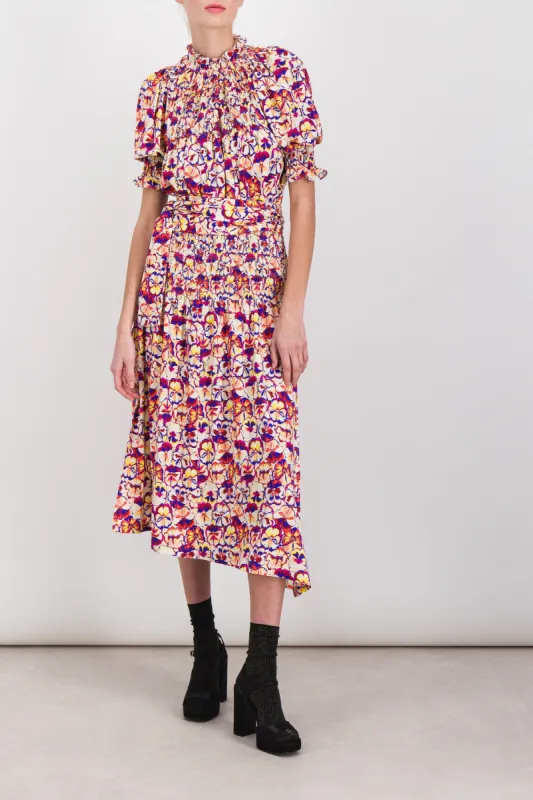 Flower printed jersey shortsleeved midi dress sold by Renaisa