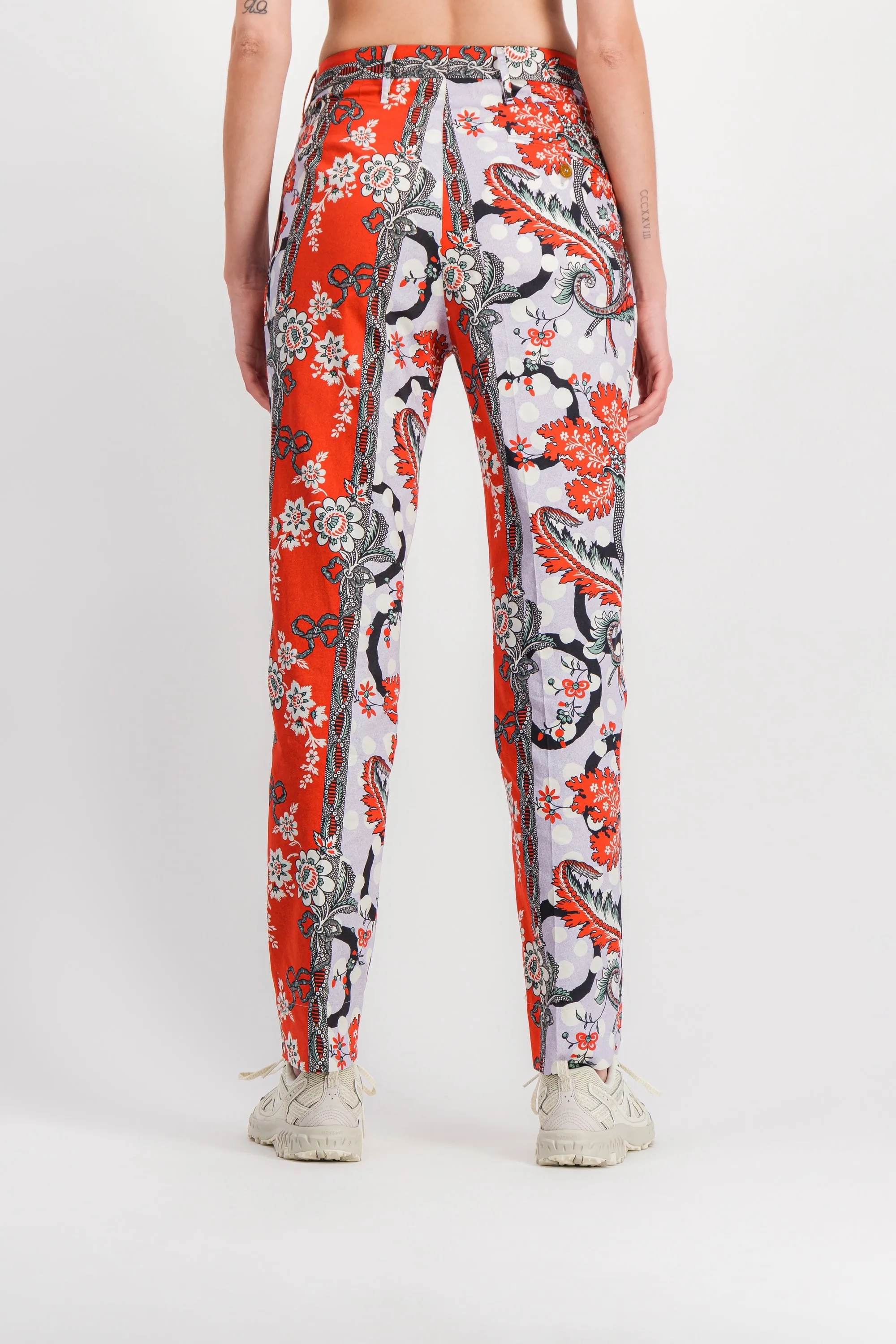 Flower printed straight leg cotton pants sold by Renaisa product image thumbnail 4