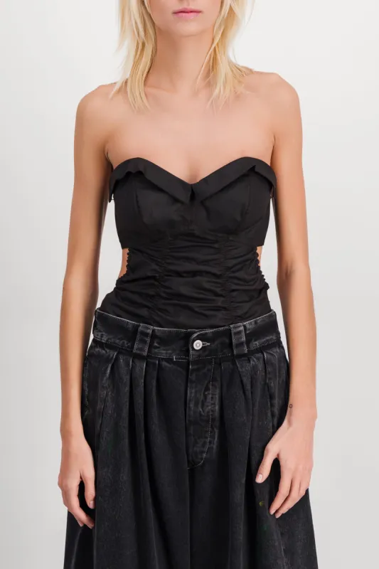 Vegan leather bustier body sold by Renaisa
