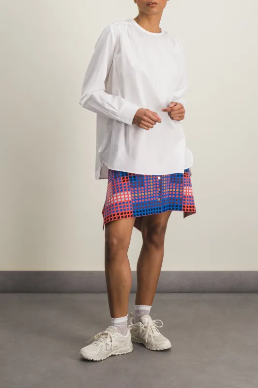 White gathered boxy cotton shirt made by Marni