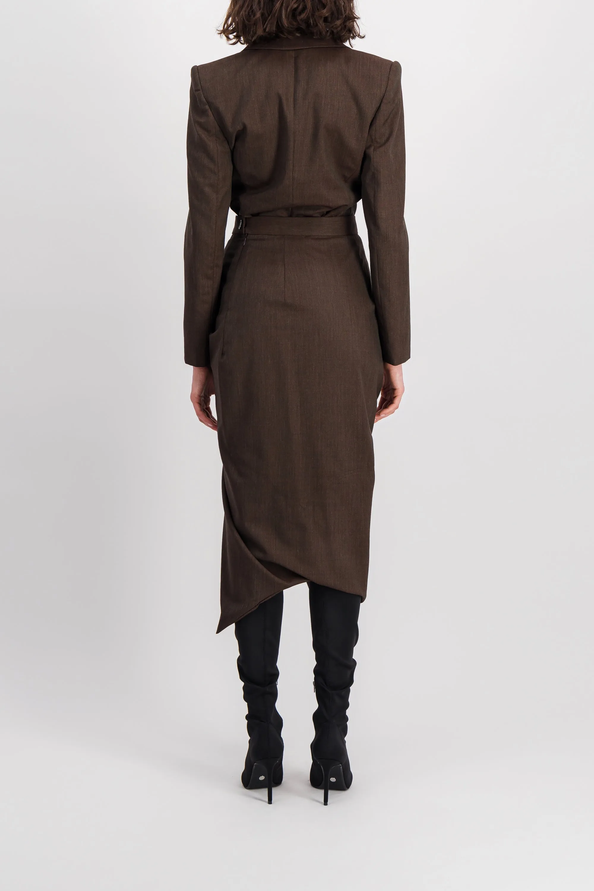 Draped pencil skirt with front slit sold by Renaisa product image thumbnail 4