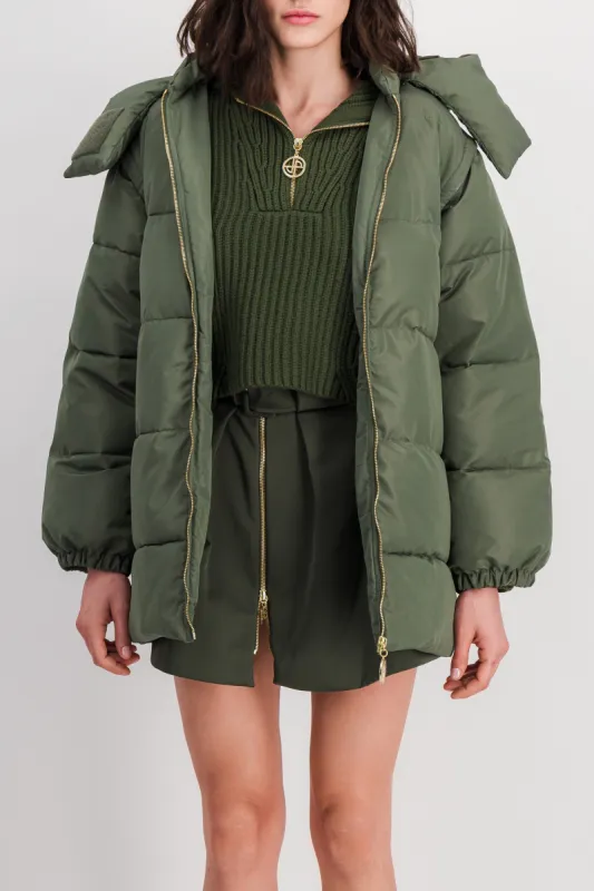 Oversized parka with detachable sleeves sold by Renaisa
