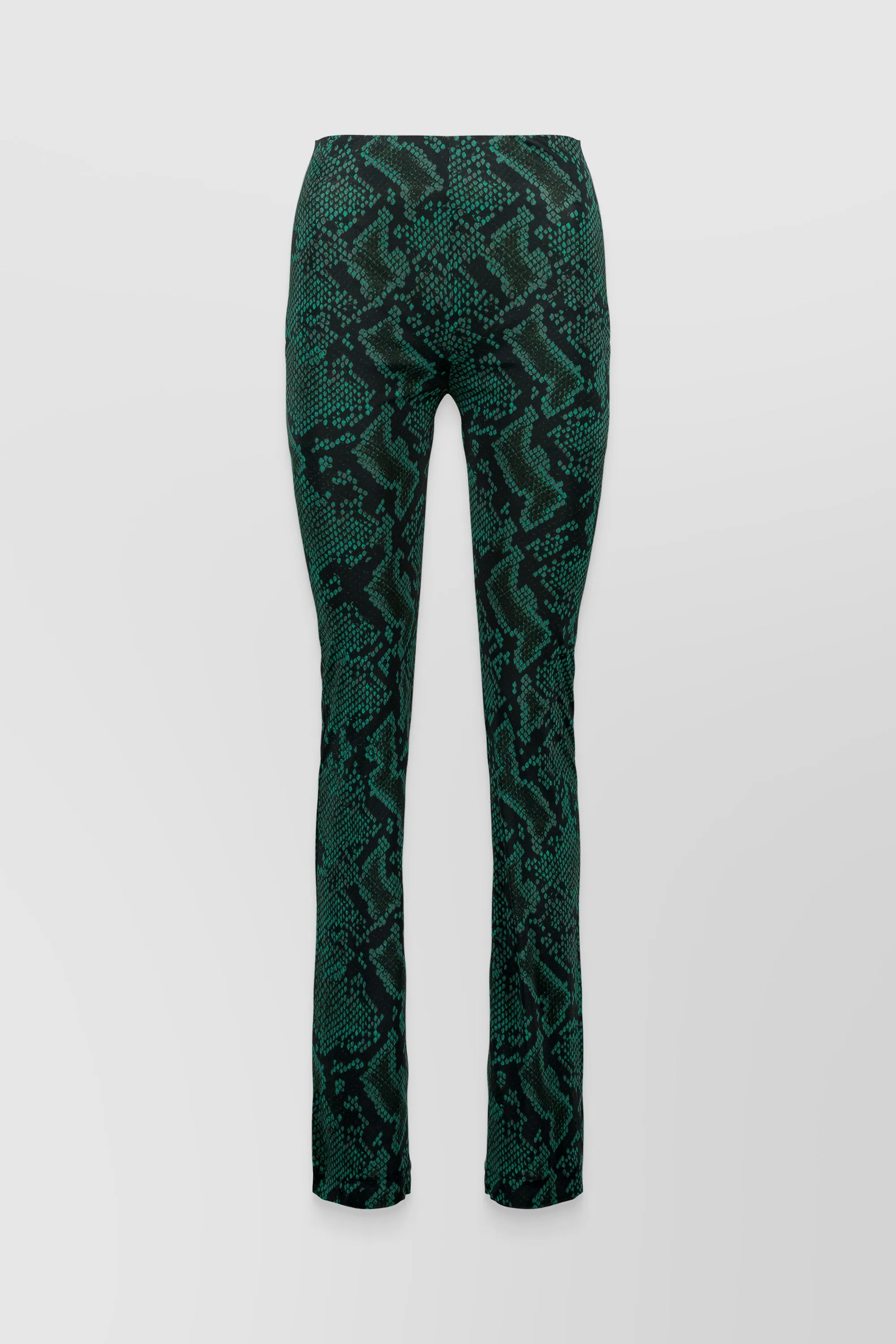 Green snake print slim straight leg pants sold by Renaisa product image thumbnail 4