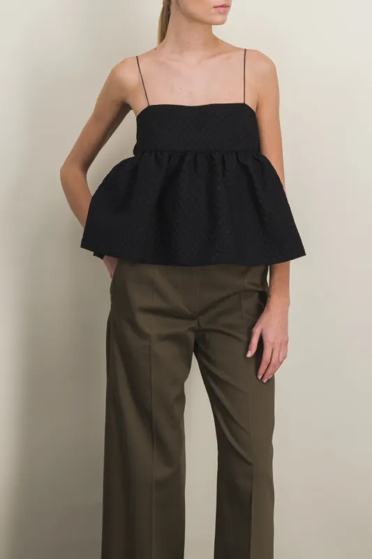Bandeau cotton cloqué top with open back sold by Renaisa