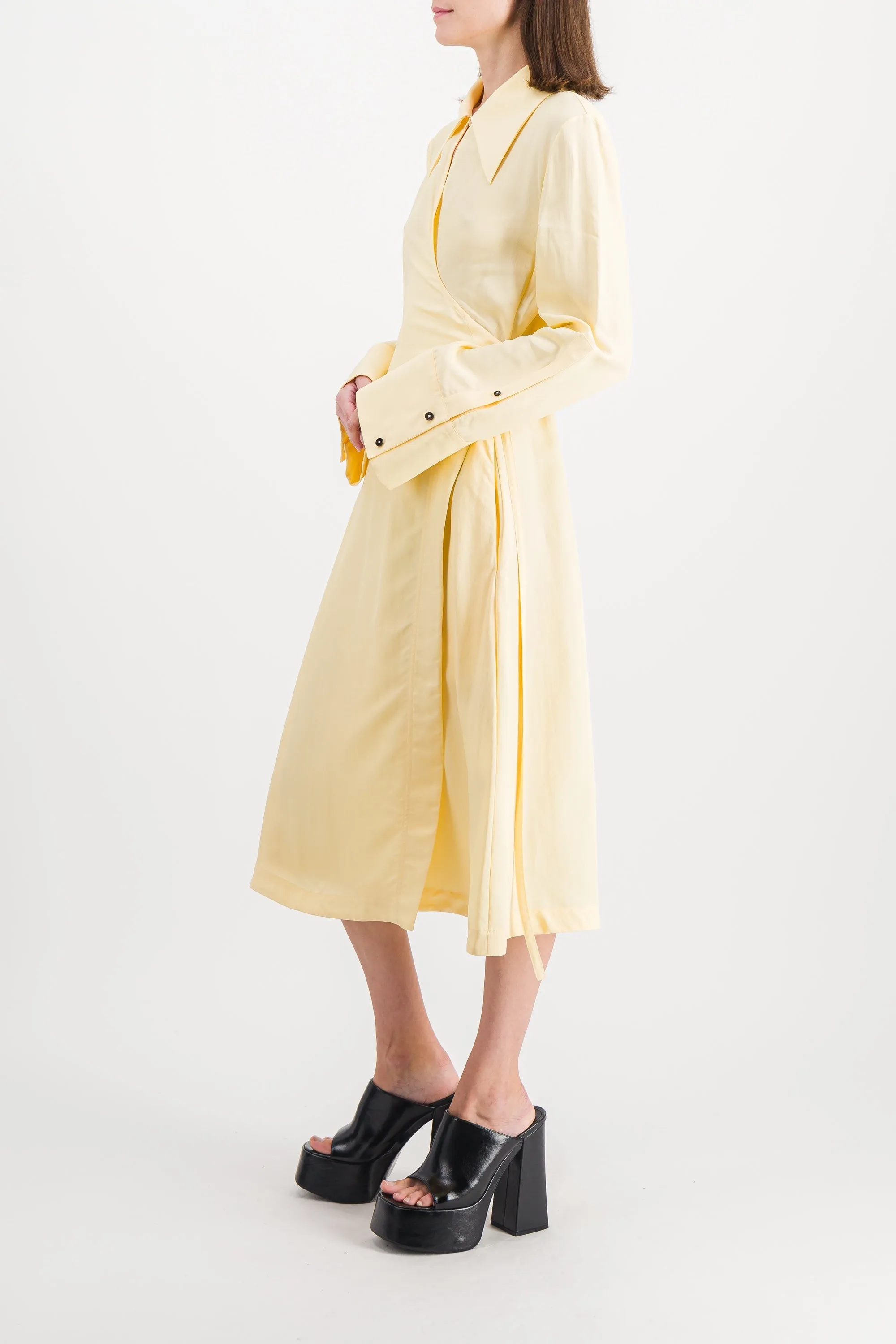 Viscose-silk wrap midi dress sold by Renaisa product image thumbnail 2