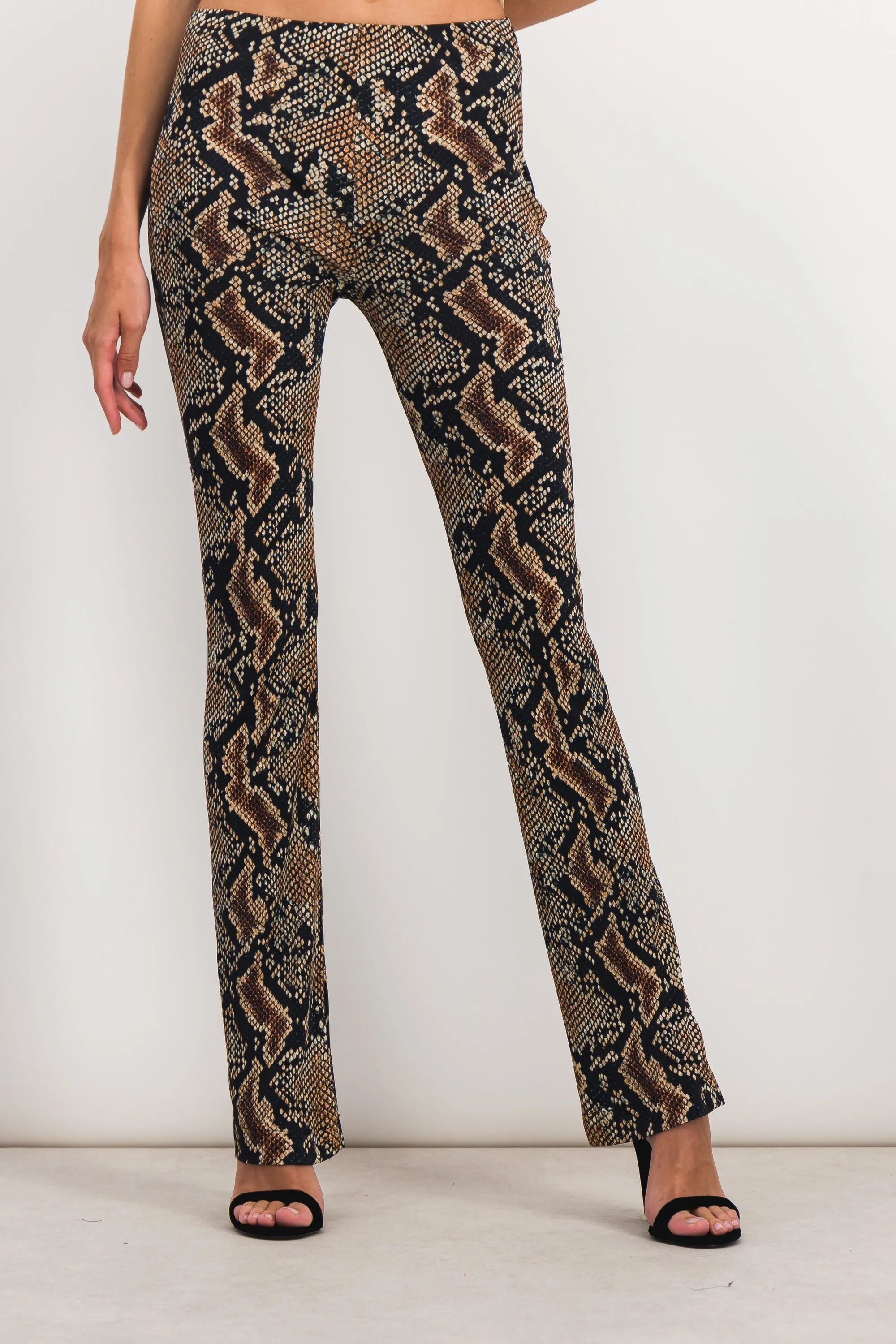 Snake print slim straight leg pants sold by Renaisa product image thumbnail 3