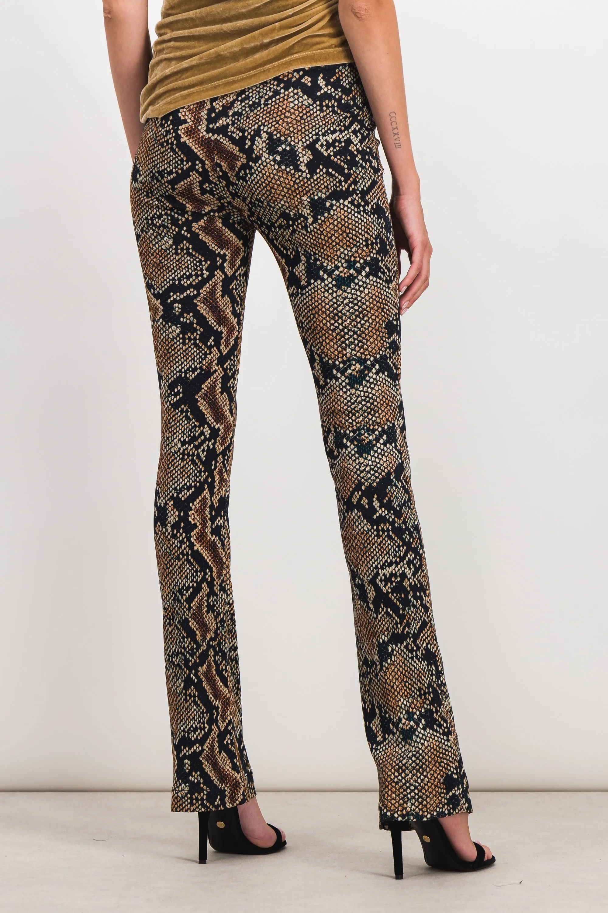 Snake print slim straight leg pants sold by Renaisa product image thumbnail 4