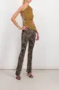 Snake print slim straight leg pants sold by Renaisa