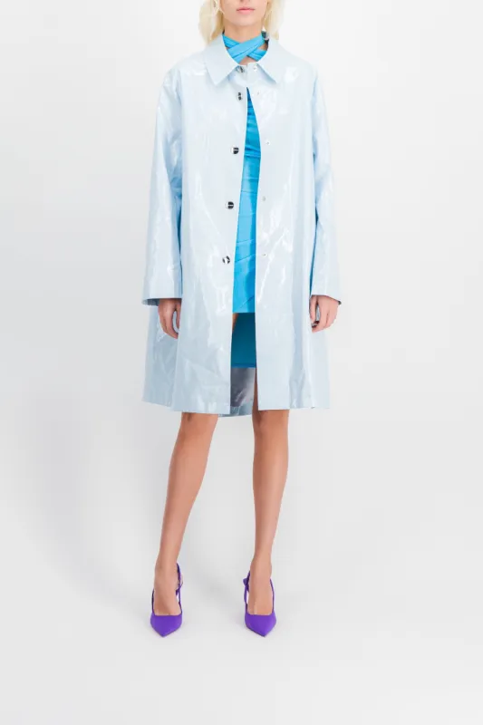 Coated cotton cocoon coat sold by Renaisa