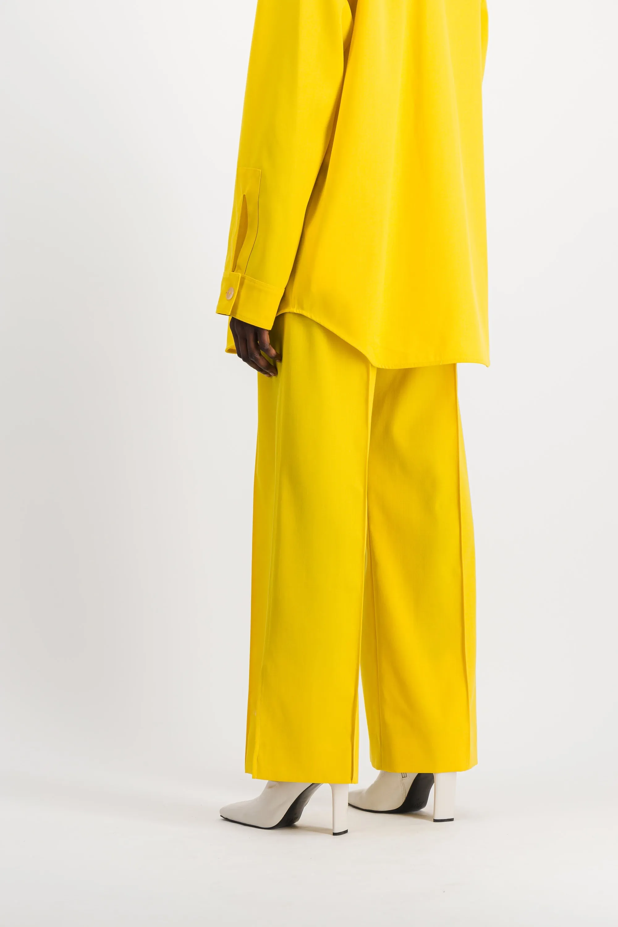 Loose leg wool gabardine pants sold by Renaisa product image thumbnail 5