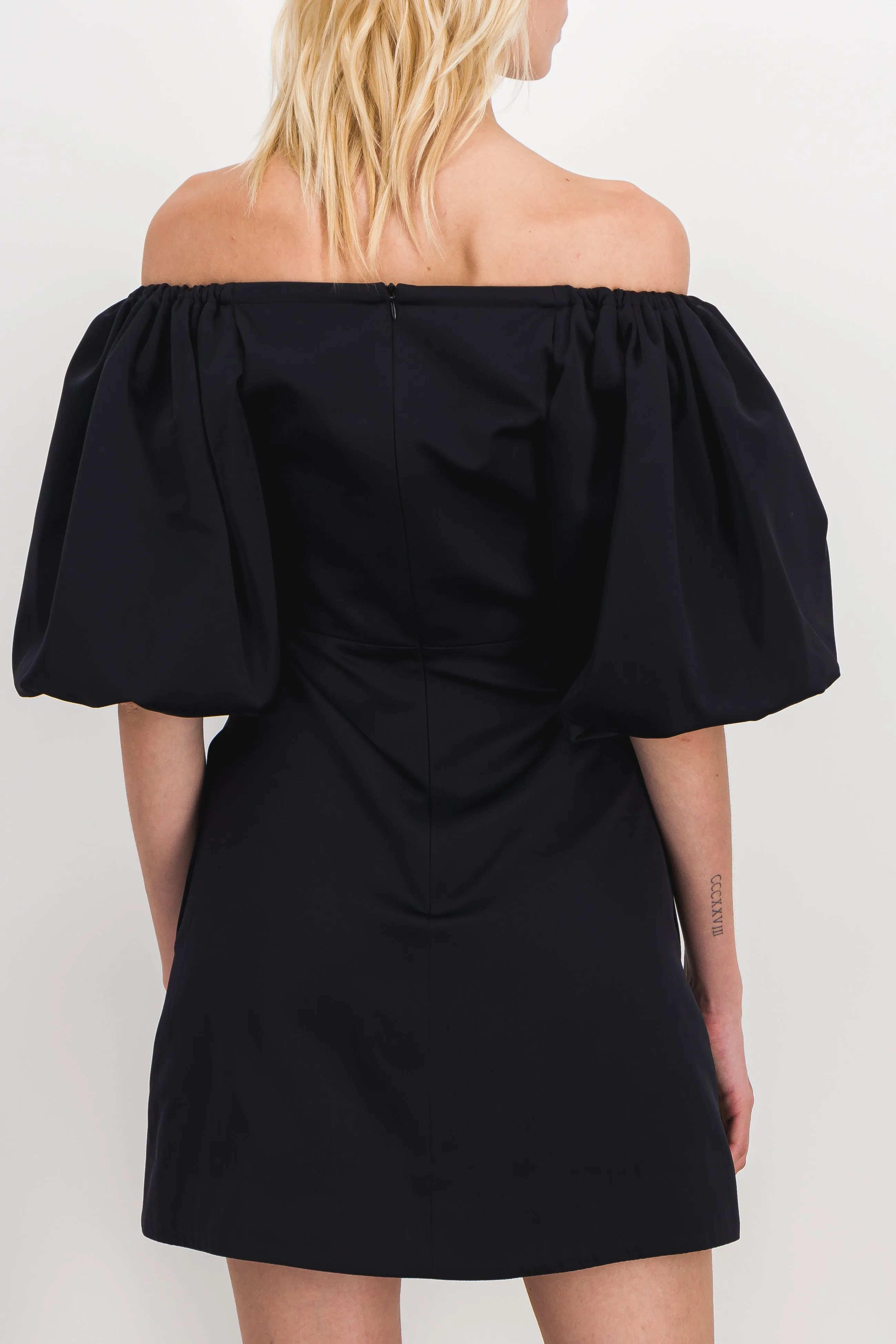 Drawstring mini dress with puff sleeves sold by Renaisa product image thumbnail 4