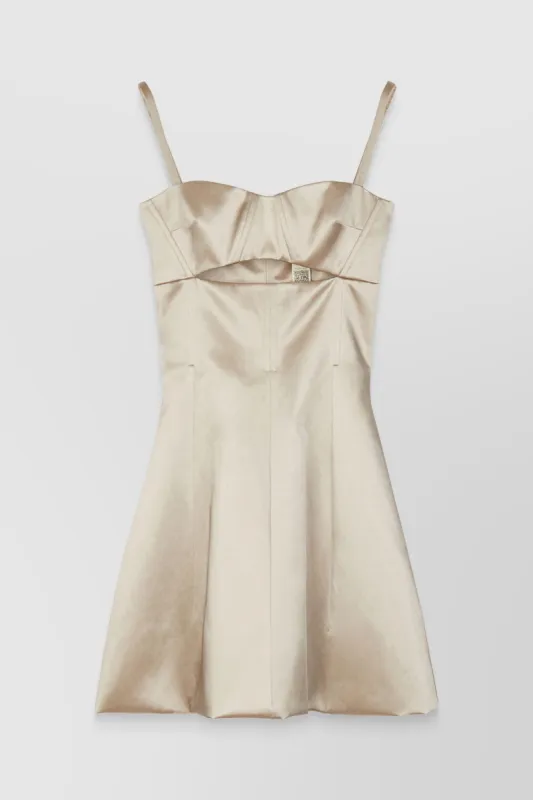 Eco satin corsage cocktail mini dress sold by Renaisa
