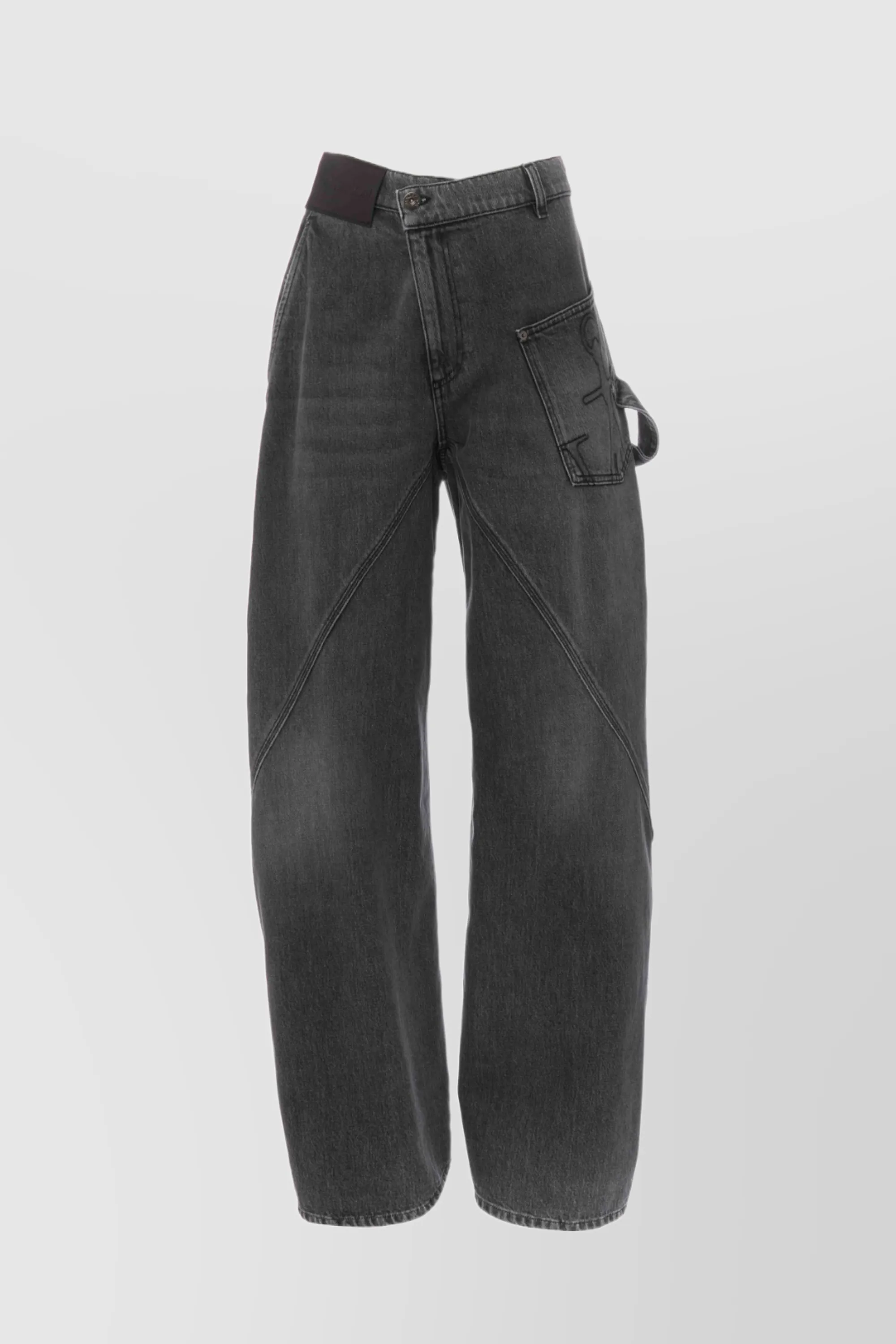 Black twisted workwear jeans sold by Renaisa product image thumbnail 4