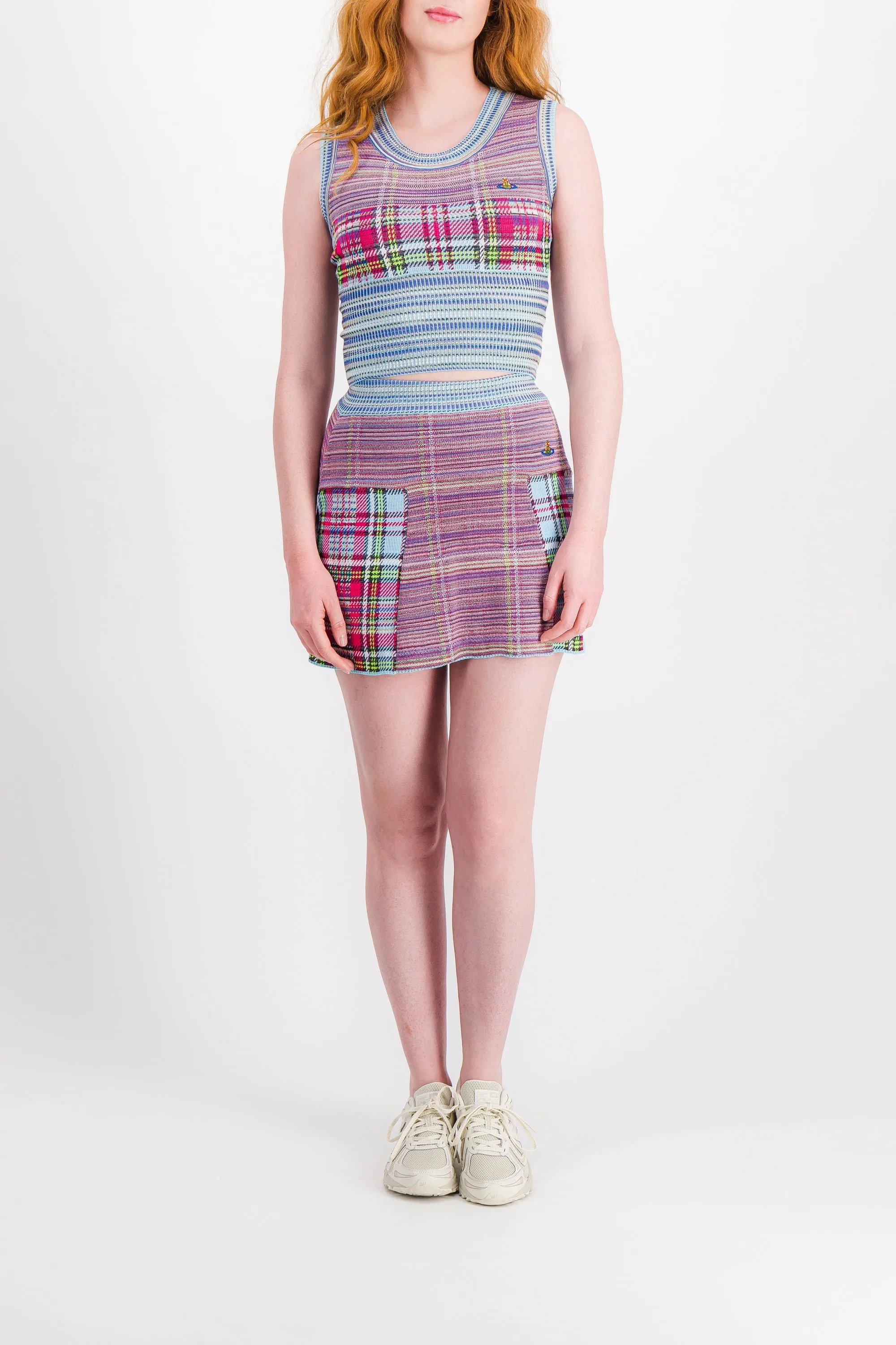 Tartan knit mini skirt sold by Renaisa product image thumbnail 2