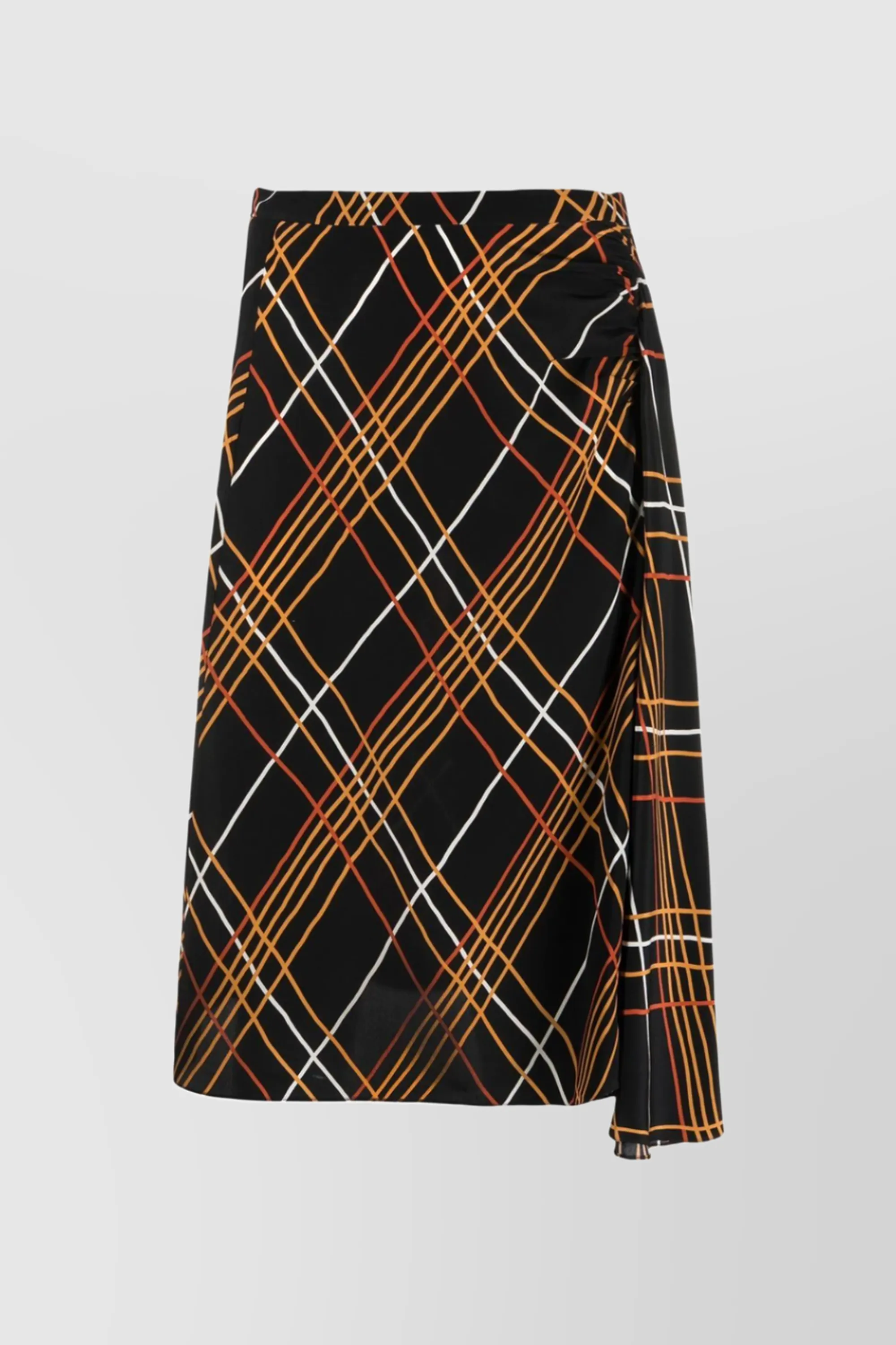 Asymmetric a-line check skirt sold by Renaisa product image thumbnail 4