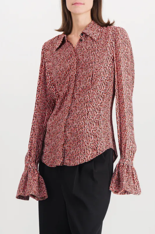 Printed coton shirt with fluted cuffs sold by Renaisa
